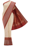 Cream Double Ikat Saree