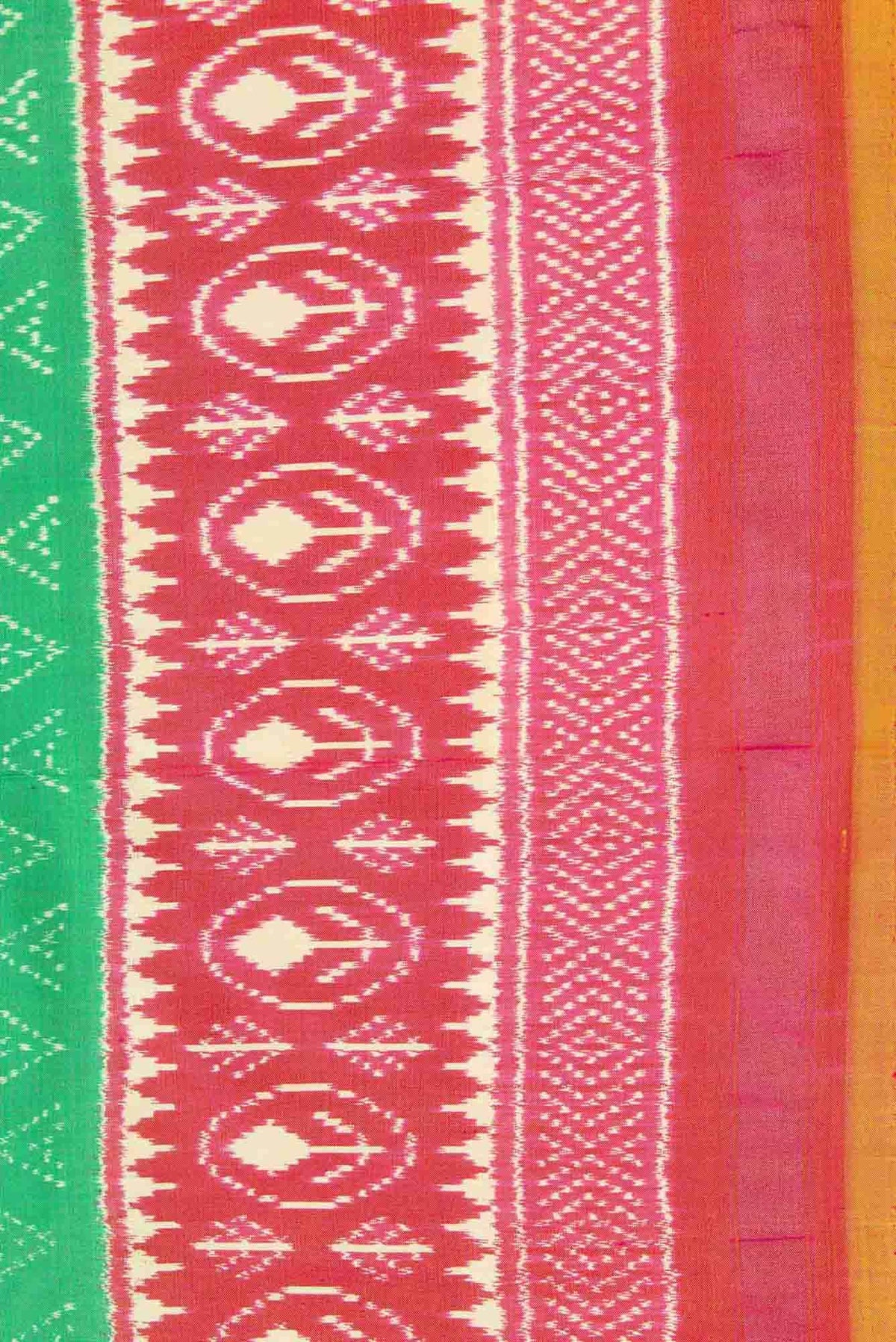 Sea Green Dual Tone Double Ikat Saree