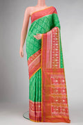 Sea Green Dual Tone Double Ikat Saree
