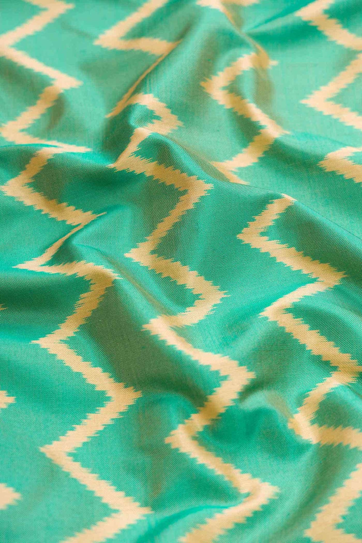 Sea Green Dual Tone Double Ikat Saree