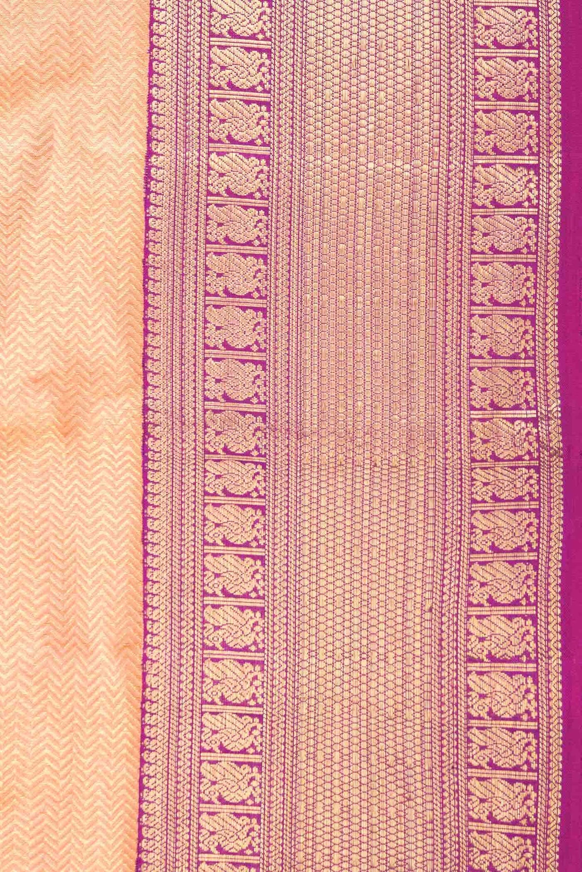 Peach Dual Tone Kanchipuram Silk Saree