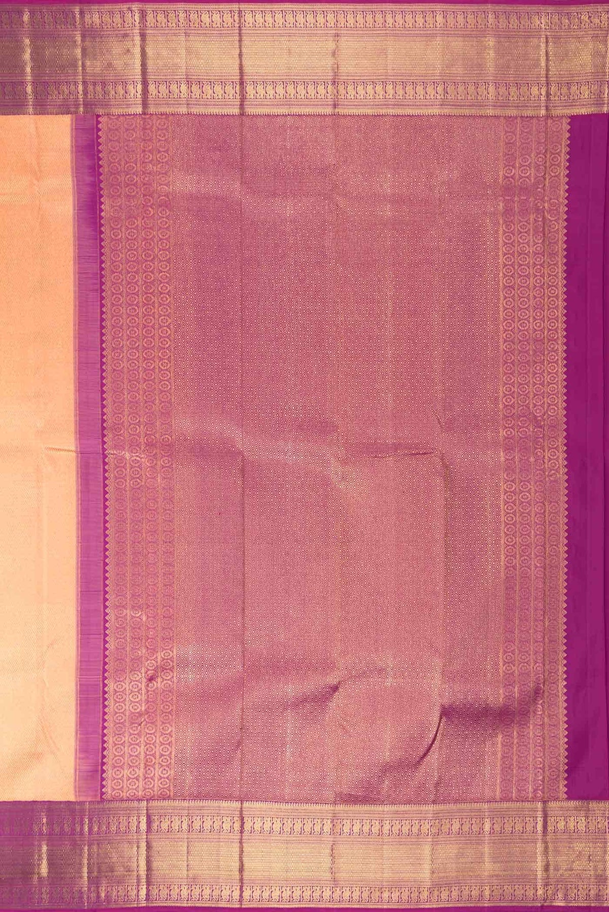 Peach Dual Tone Kanchipuram Silk Saree