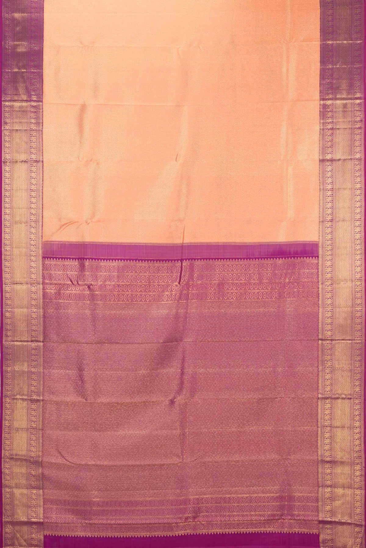 Peach Dual Tone Kanchipuram Silk Saree