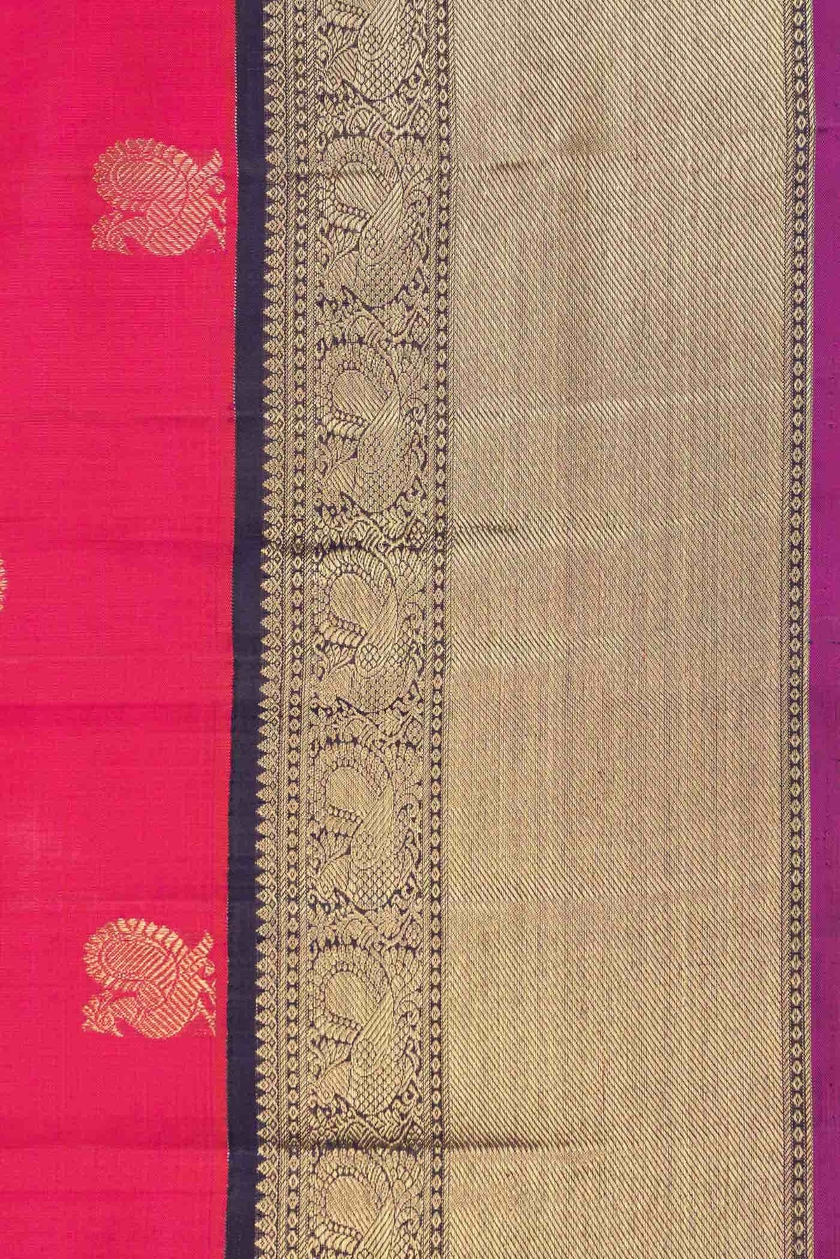 Pure Silk Pure Zari Pink Dual Tone Kanjivaram Saree