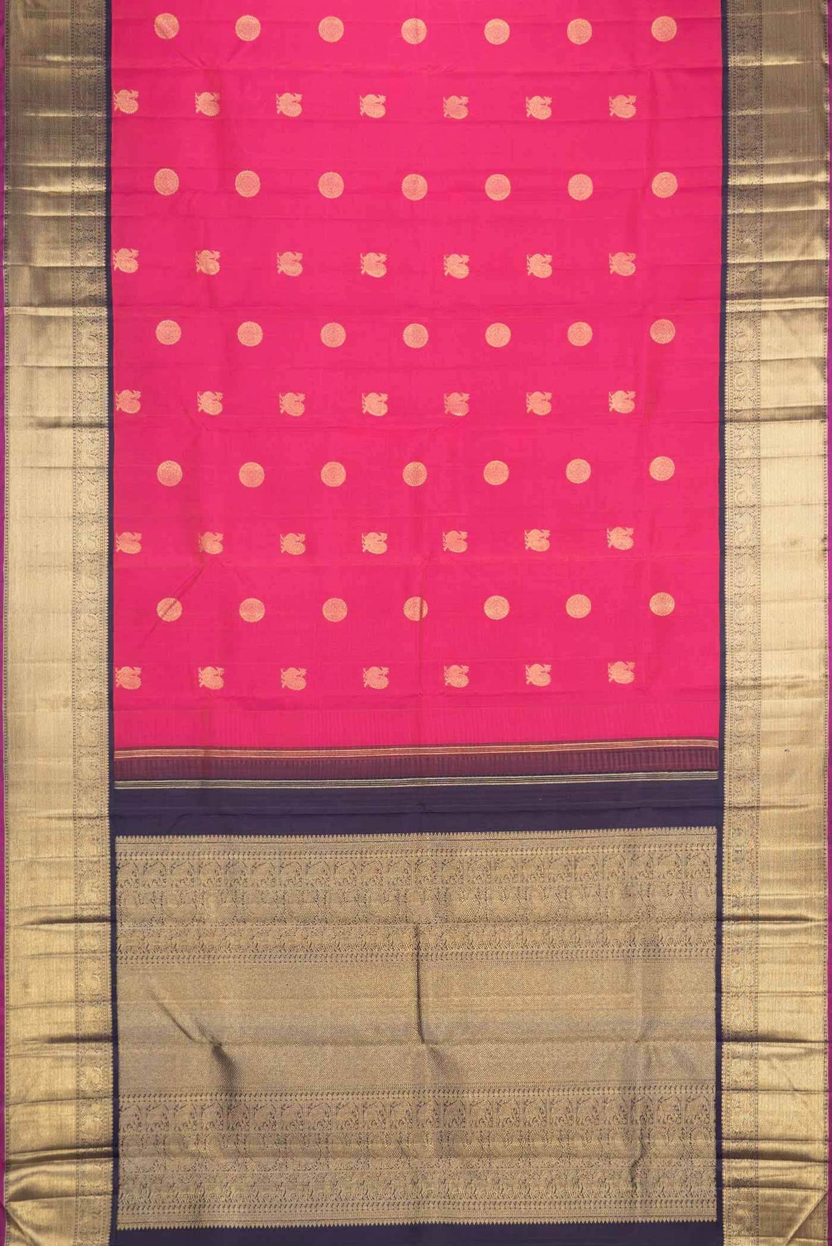 Pure Silk Pure Zari Pink Dual Tone Kanjivaram Saree