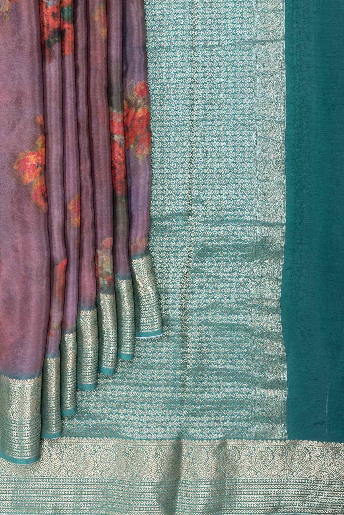 Purple Dual Tone Mysore Crepe Saree