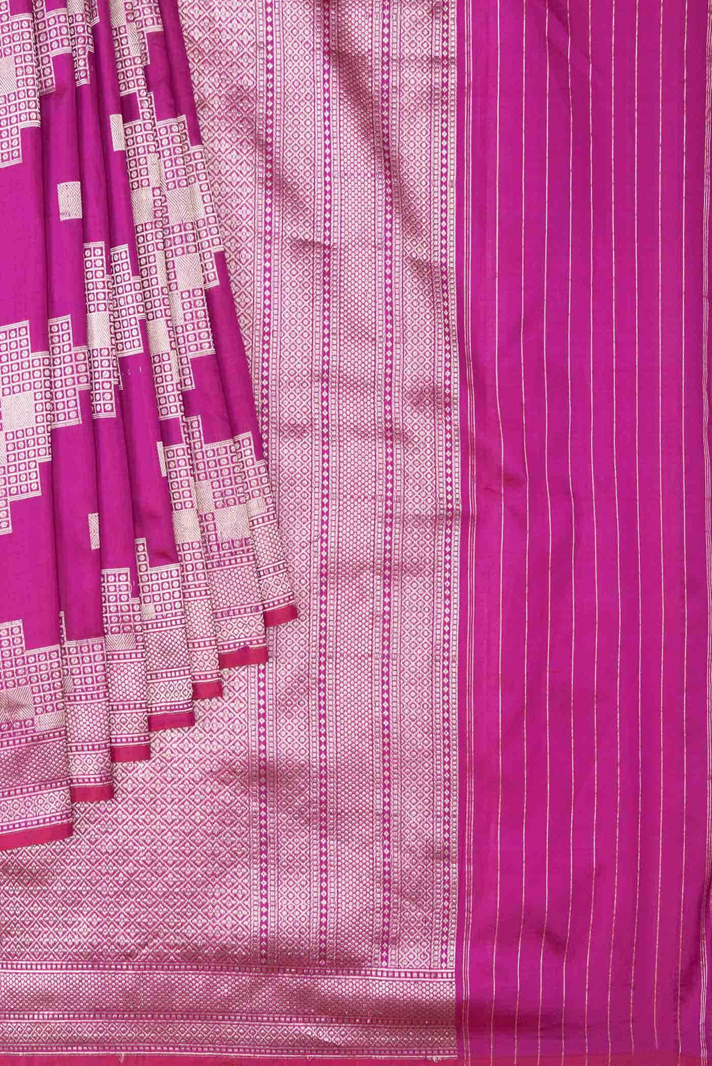 Magenta Banarasi Silk Saree