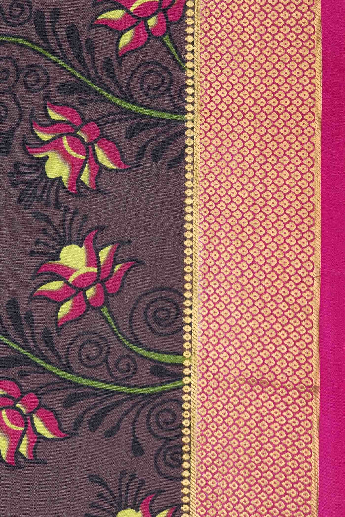 Pink Mysore Crepe Saree