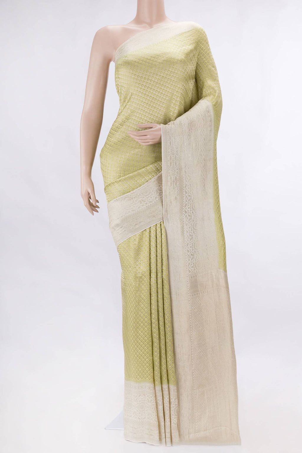 Green Mysore Crepe Saree