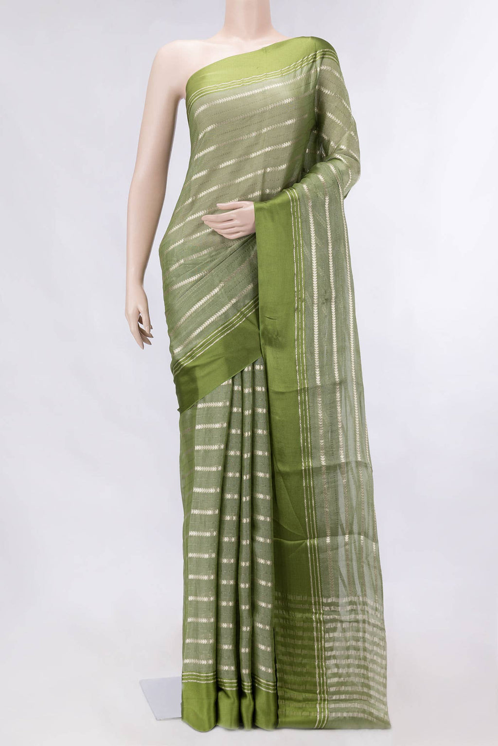 Light Green Dual Tone Mysore Georgette Saree