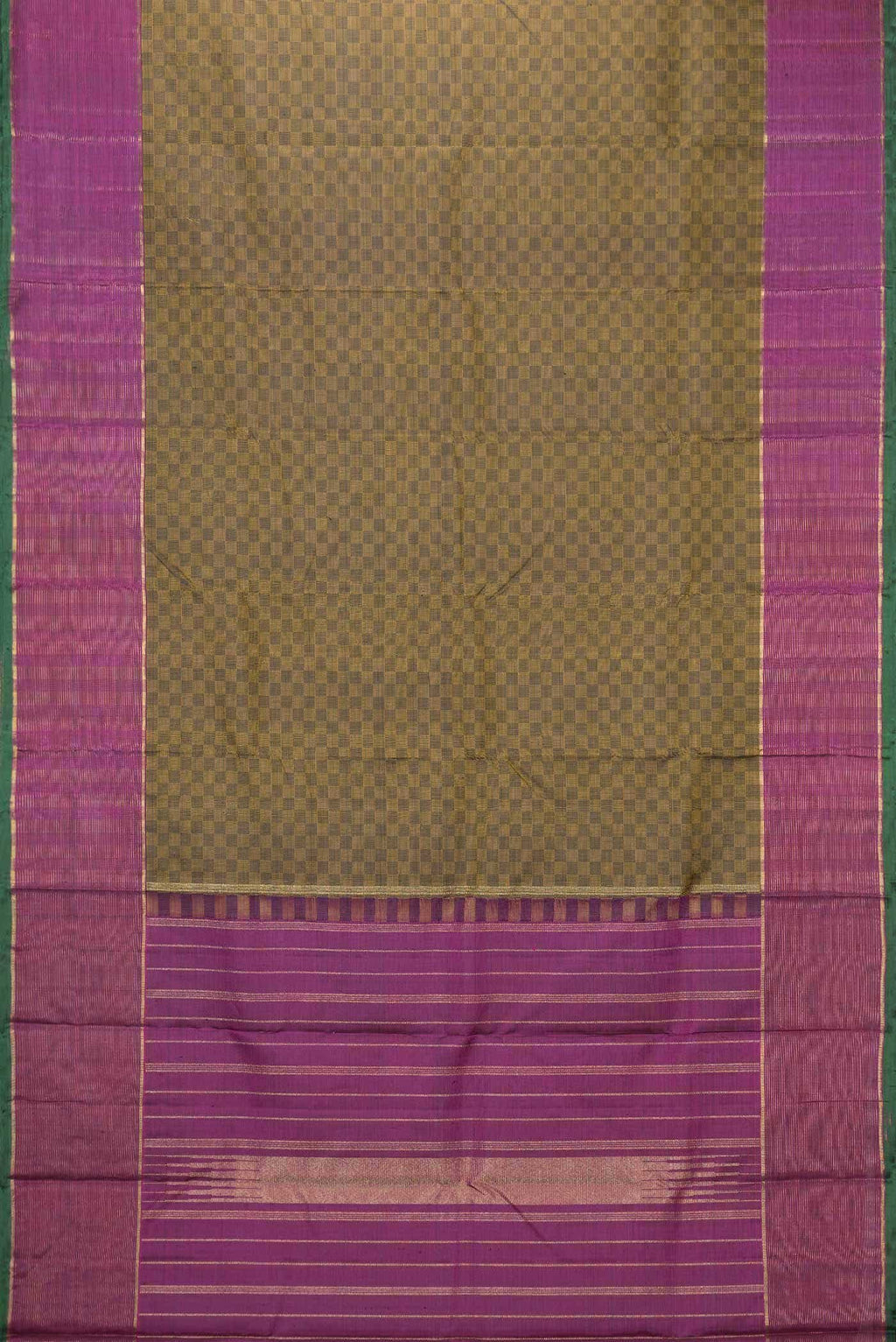 Pure Silk Pure Zari Mehandi Green Kanjivaram Saree