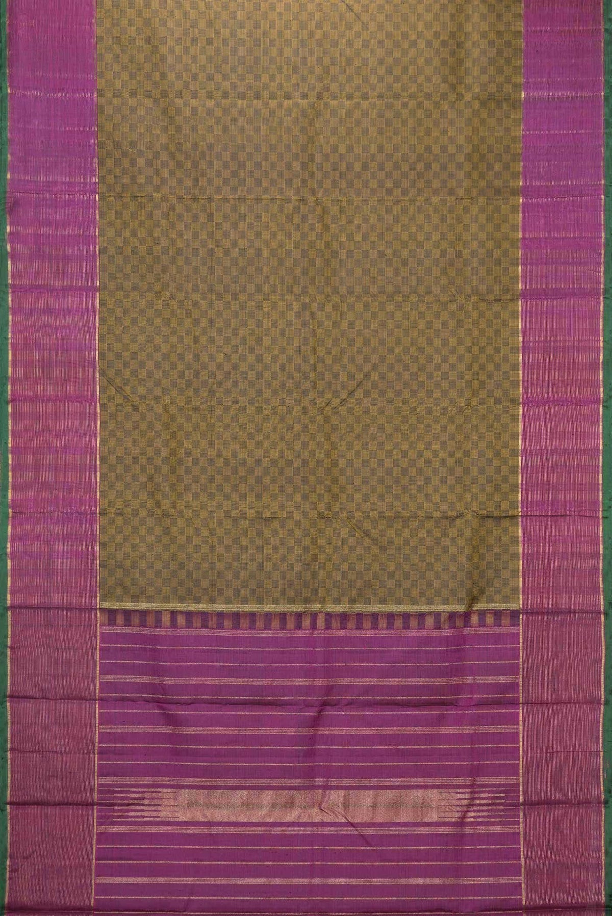 Pure Silk Pure Zari Mehandi Green Kanjivaram Saree