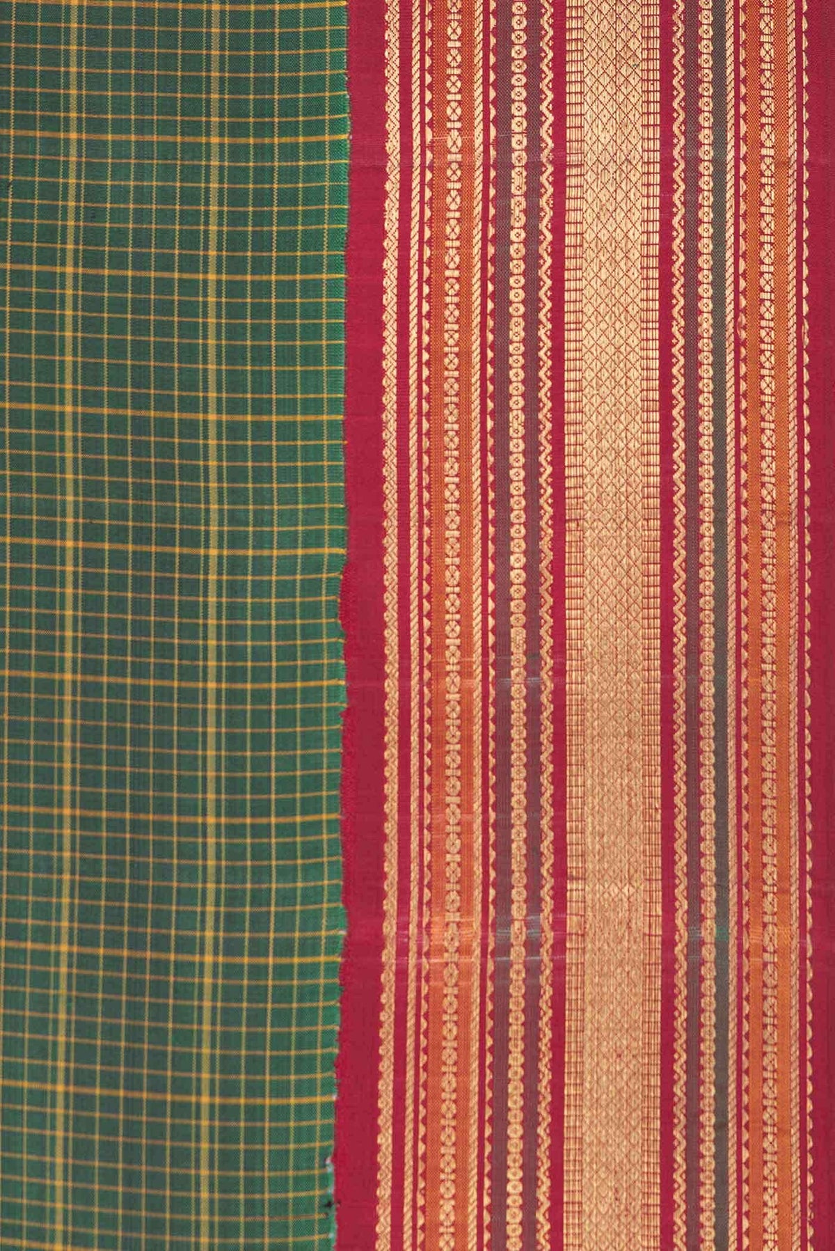Pure Silk Pure Zari Green Kanchipuram Saree