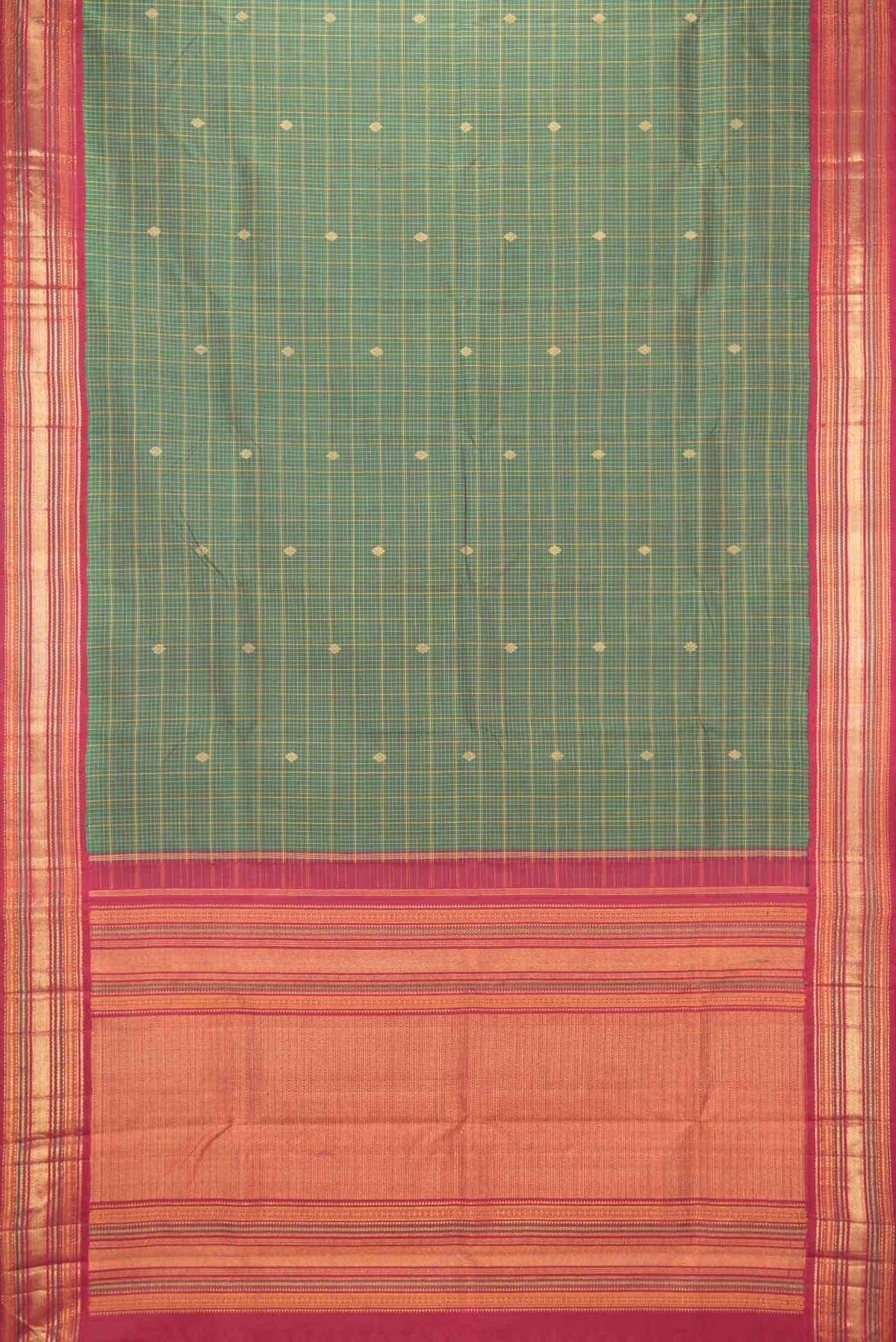 Pure Silk Pure Zari Green Kanchipuram Saree