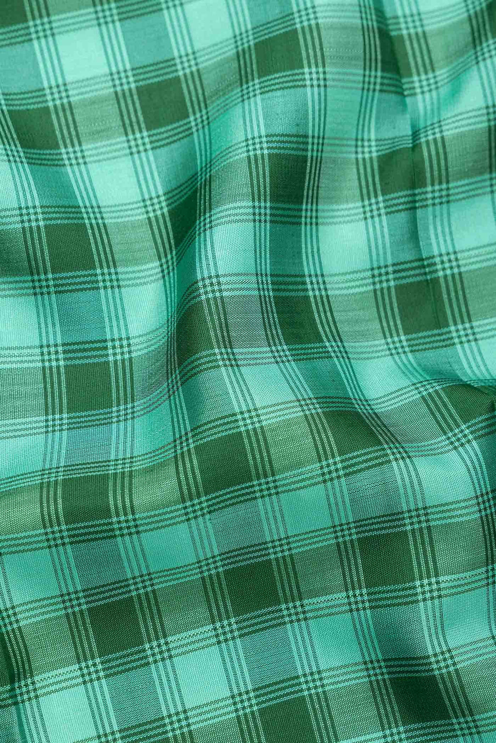 Pure Silk Pure Zari Green and Sea Green Dual Tone Kanjivaram Saree