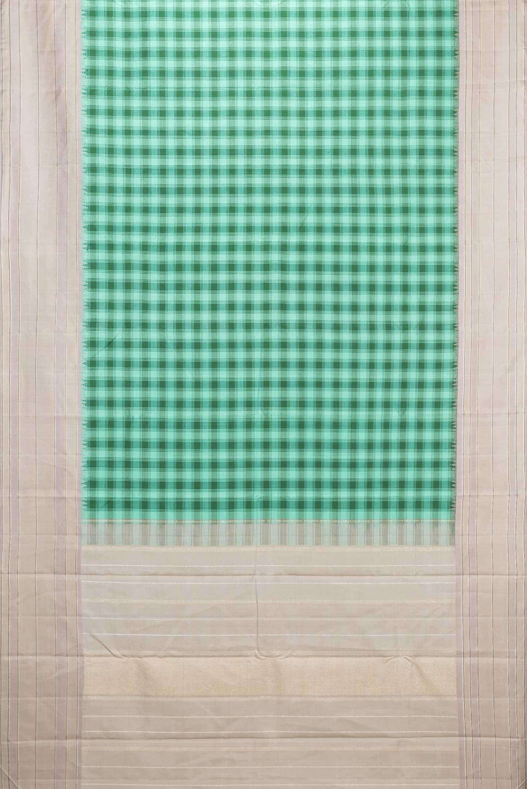 Pure Silk Pure Zari Green and Sea Green Dual Tone Kanjivaram Saree