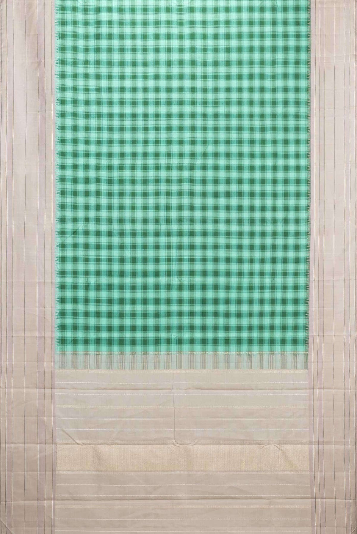 Pure Silk Pure Zari Green and Sea Green Dual Tone Kanjivaram Saree