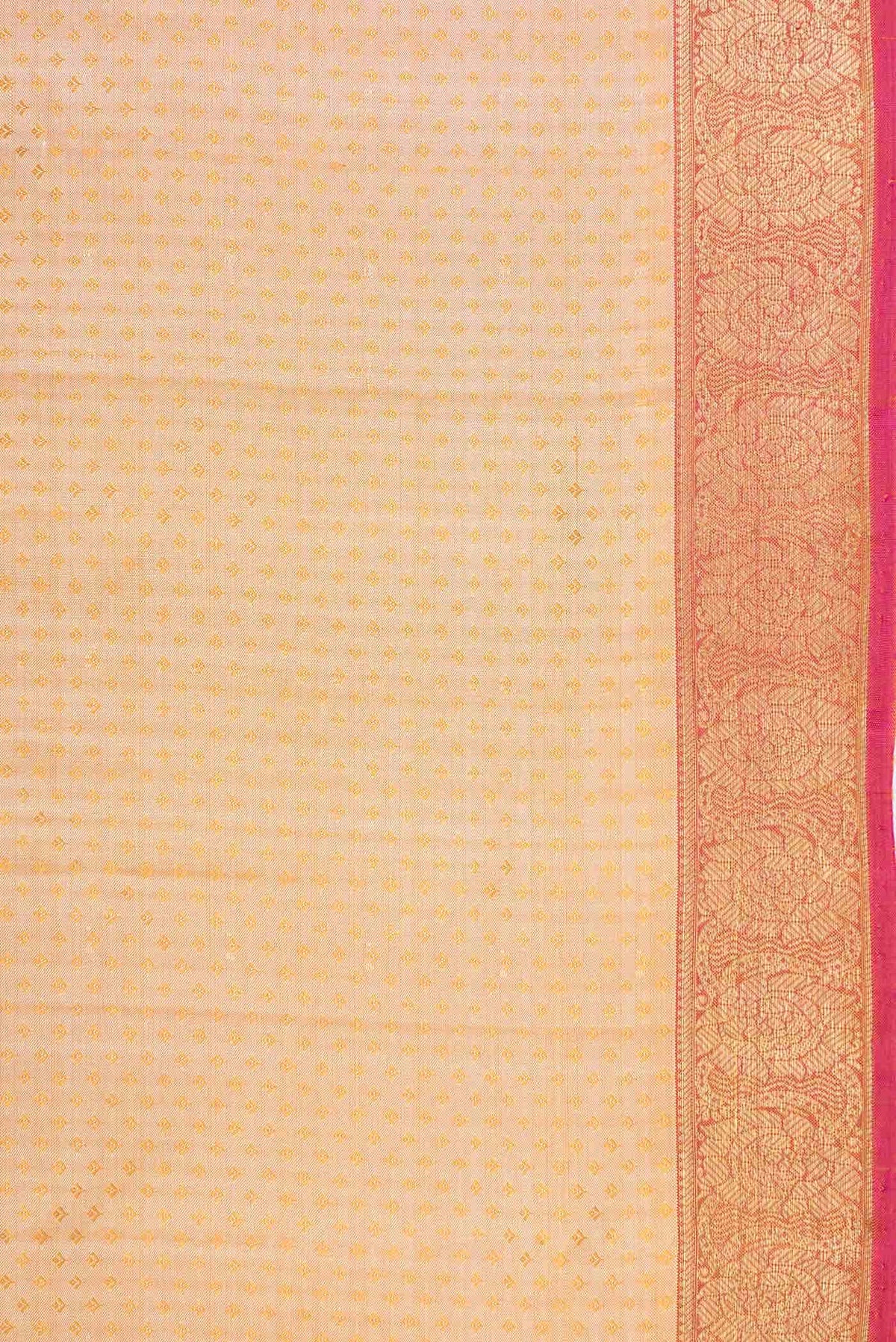 Pure Silk Pure Zari Sandal Dual Tone Kanjivaram Saree