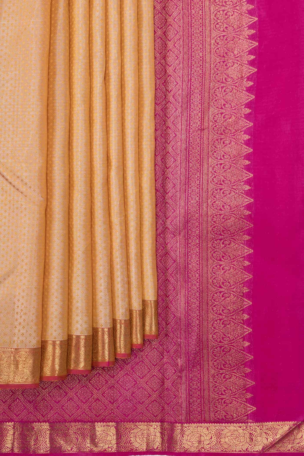 Pure Silk Pure Zari Sandal Dual Tone Kanjivaram Saree
