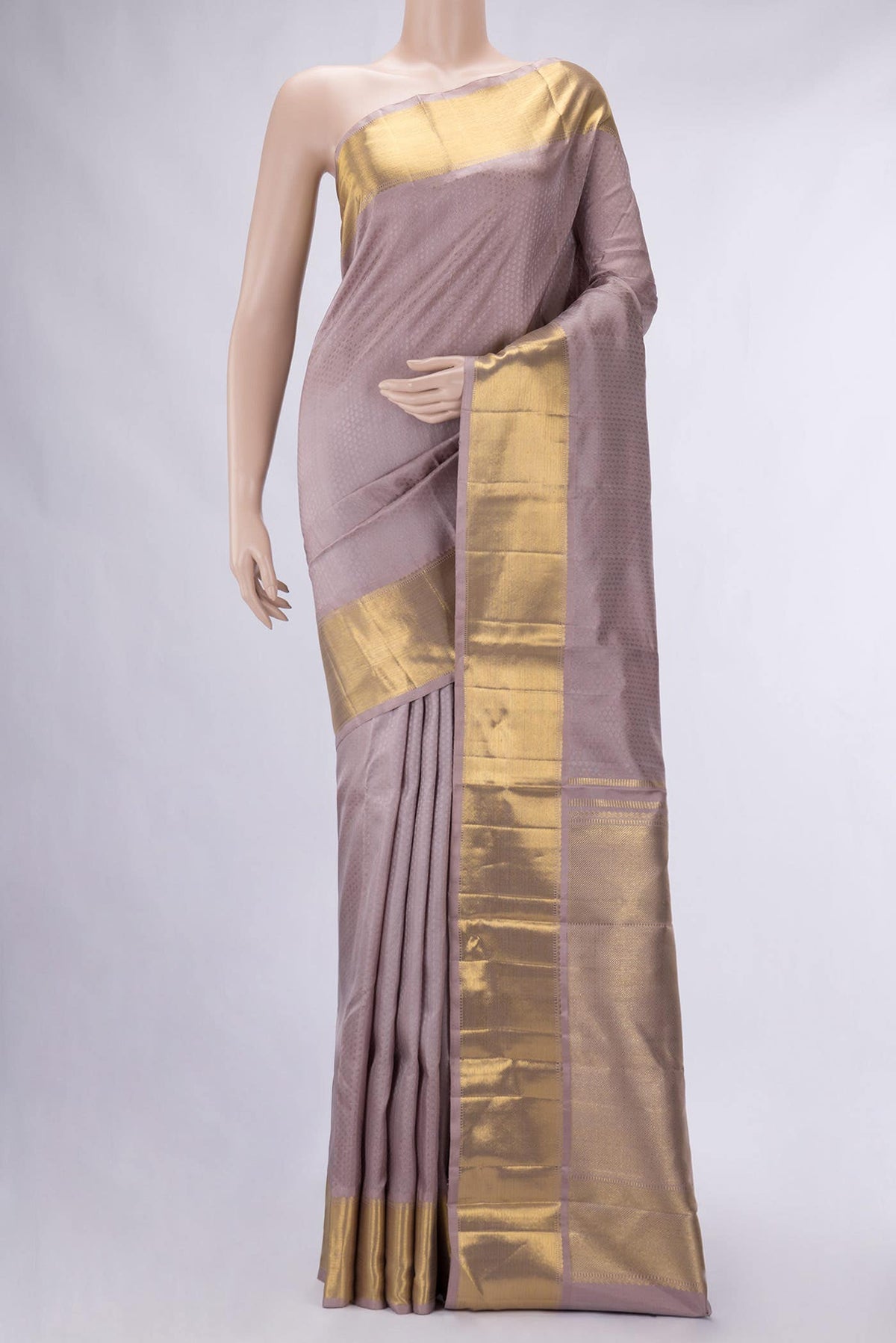 Pure Silk Pure Zari Lilac Kanchipuram Saree