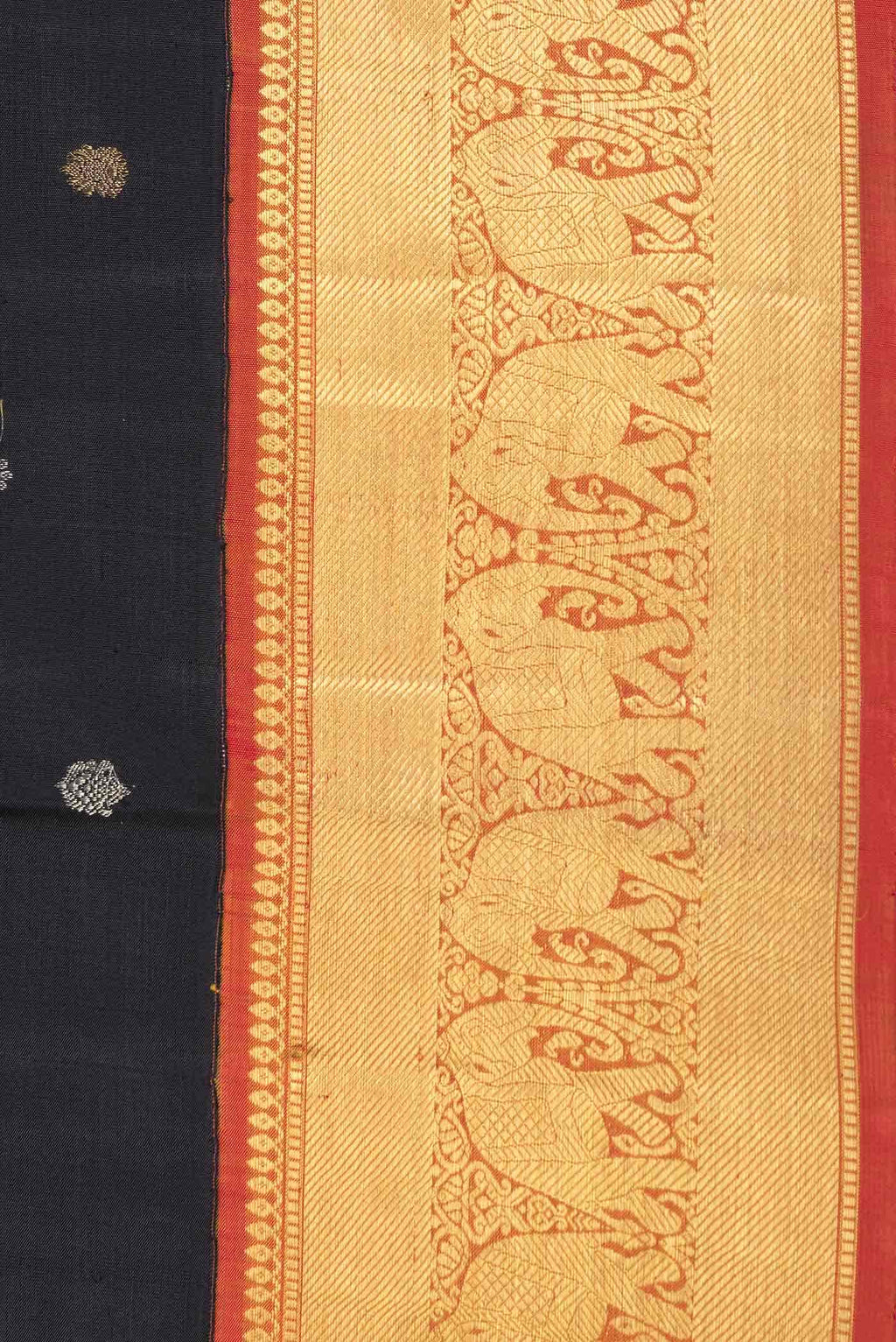 Pure Silk Pure Zari Black Dual Tone Kanjivaram Saree