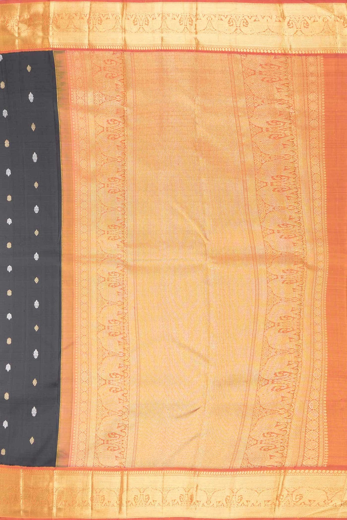 Pure Silk Pure Zari Black Dual Tone Kanjivaram Saree