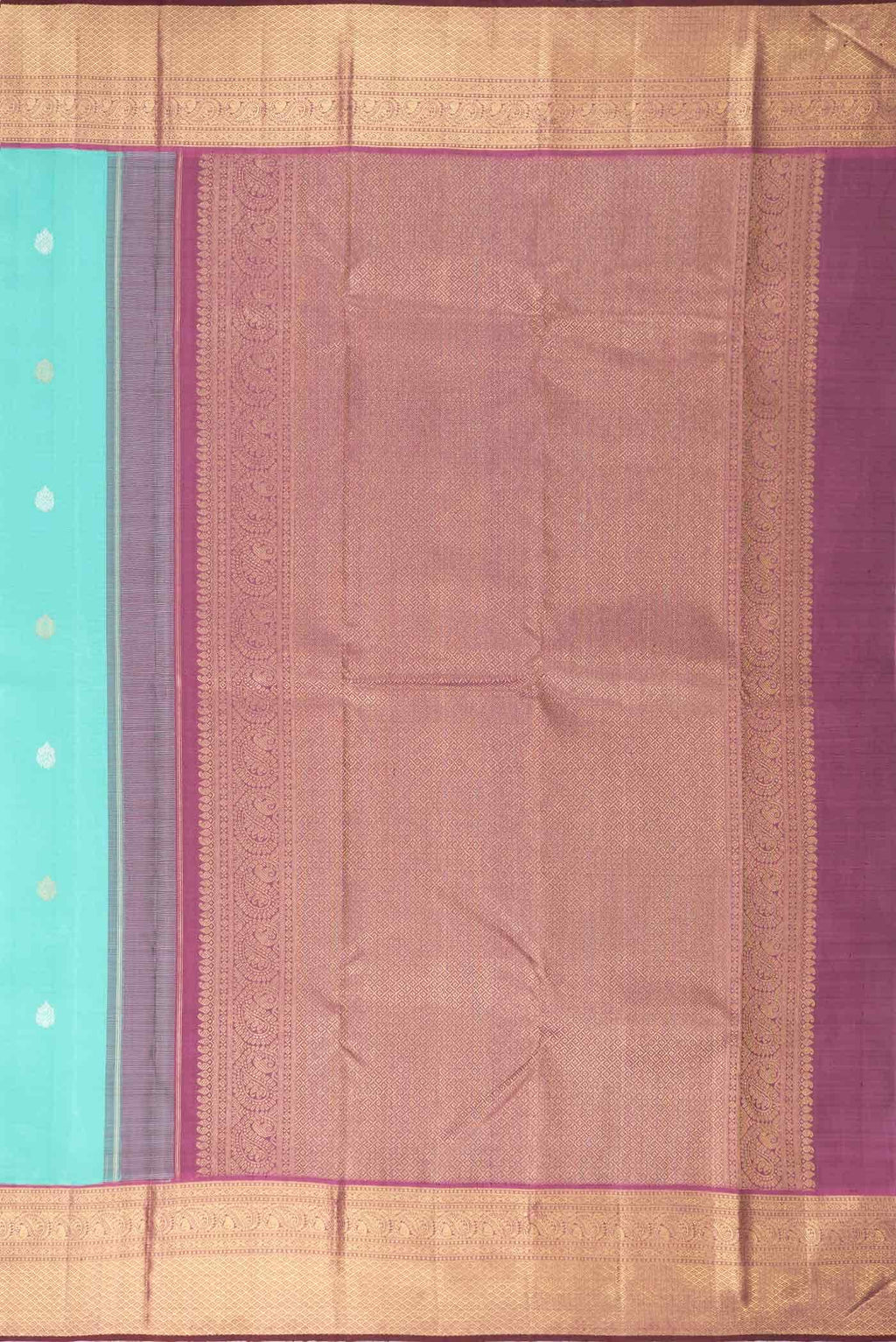 Pure Silk Pure Zari Sea Green Dual Tone Kanjivaram Saree