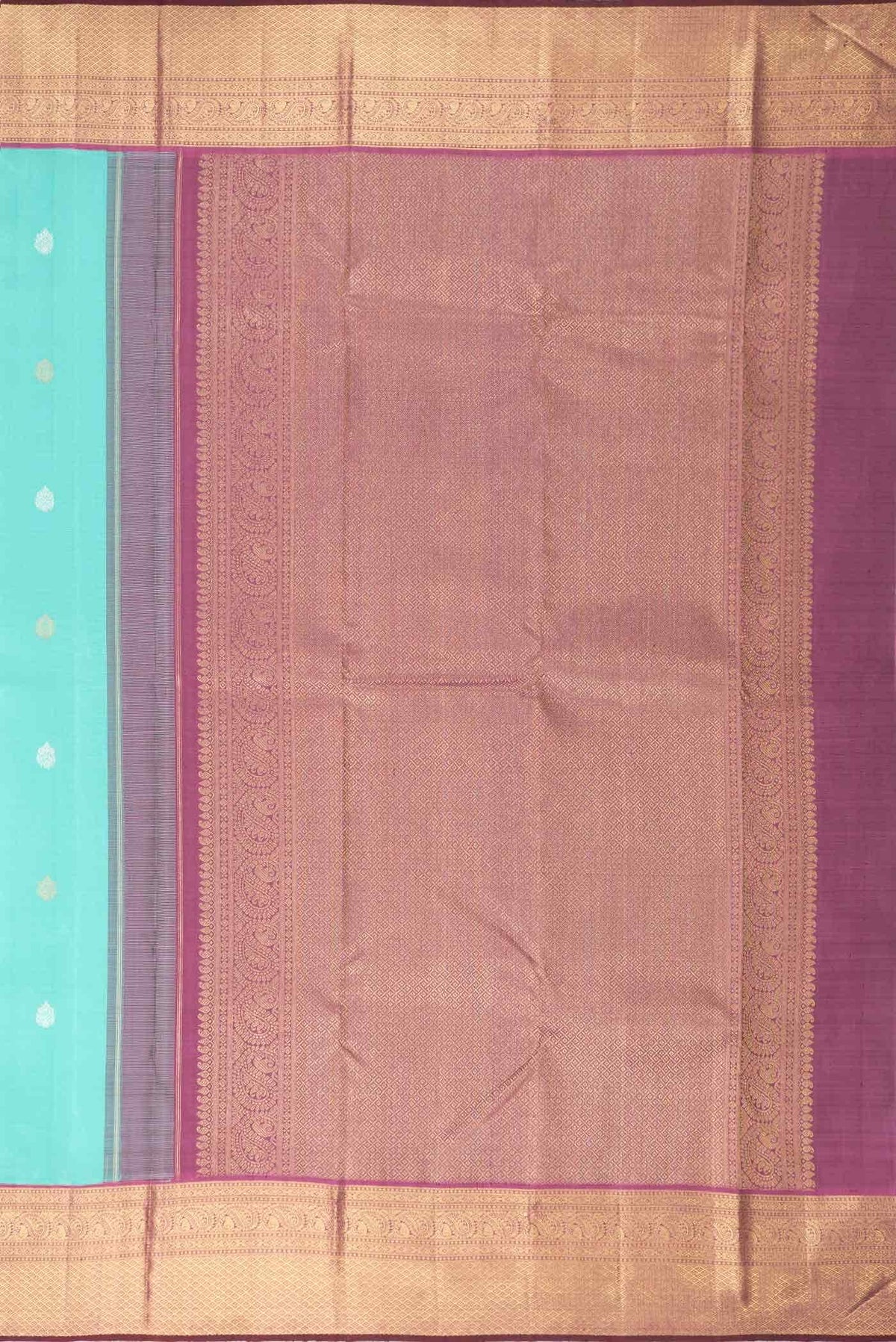 Pure Silk Pure Zari Sea Green Dual Tone Kanjivaram Saree