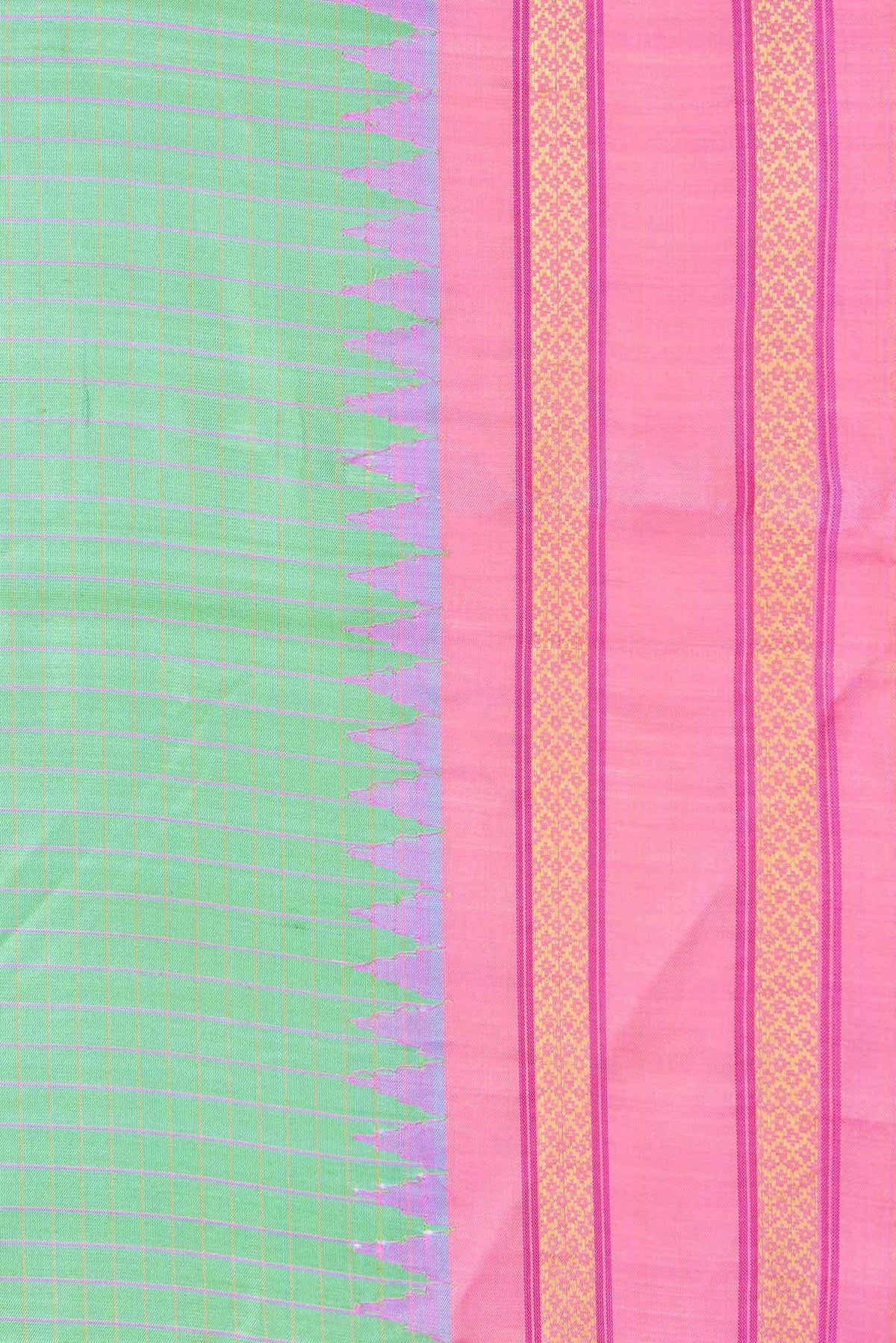 Pista Green Dual Tone Gadwal Silk Saree