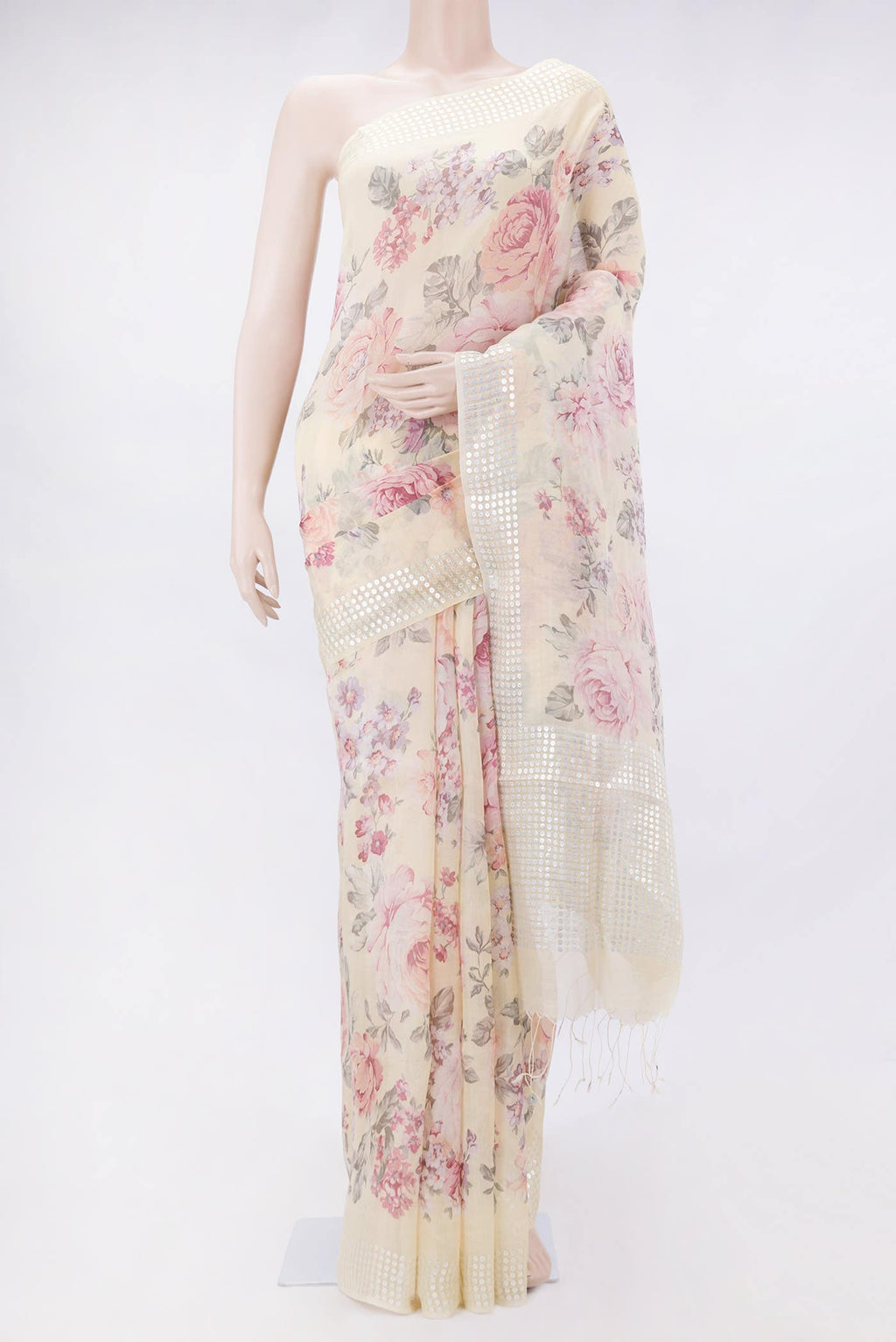 Sandal Dual Tone Tussar Silk Saree