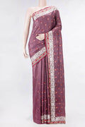 Burgundy Dual Tone Tussar Silk Saree