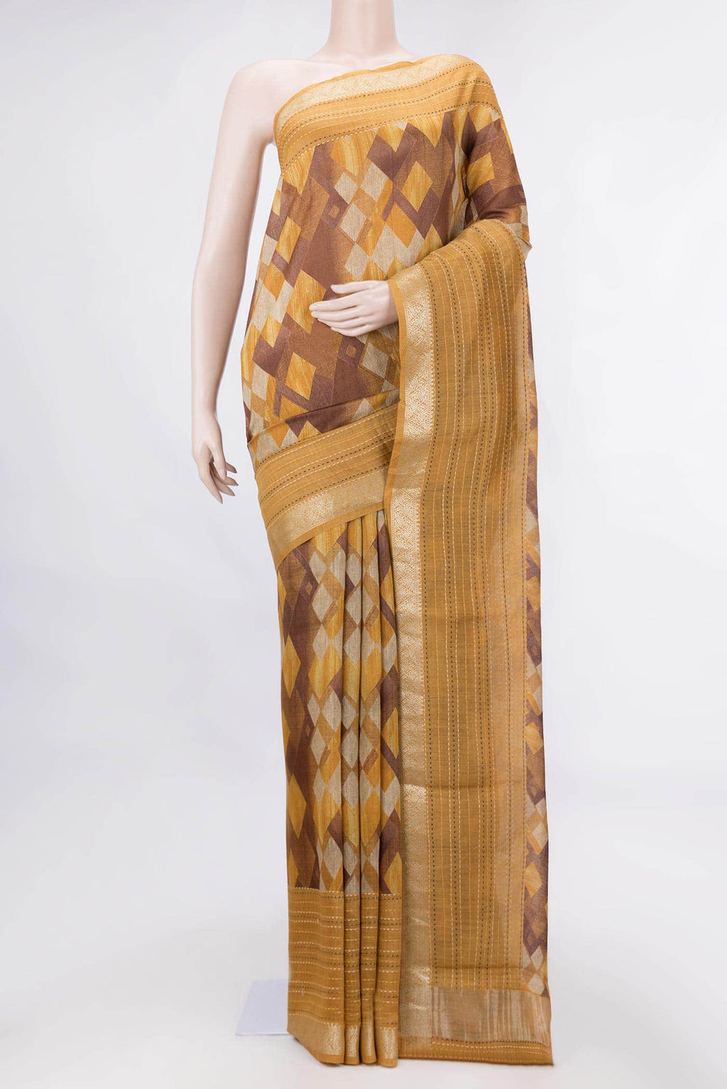 Brown Dual Tone Tussar Silk Saree