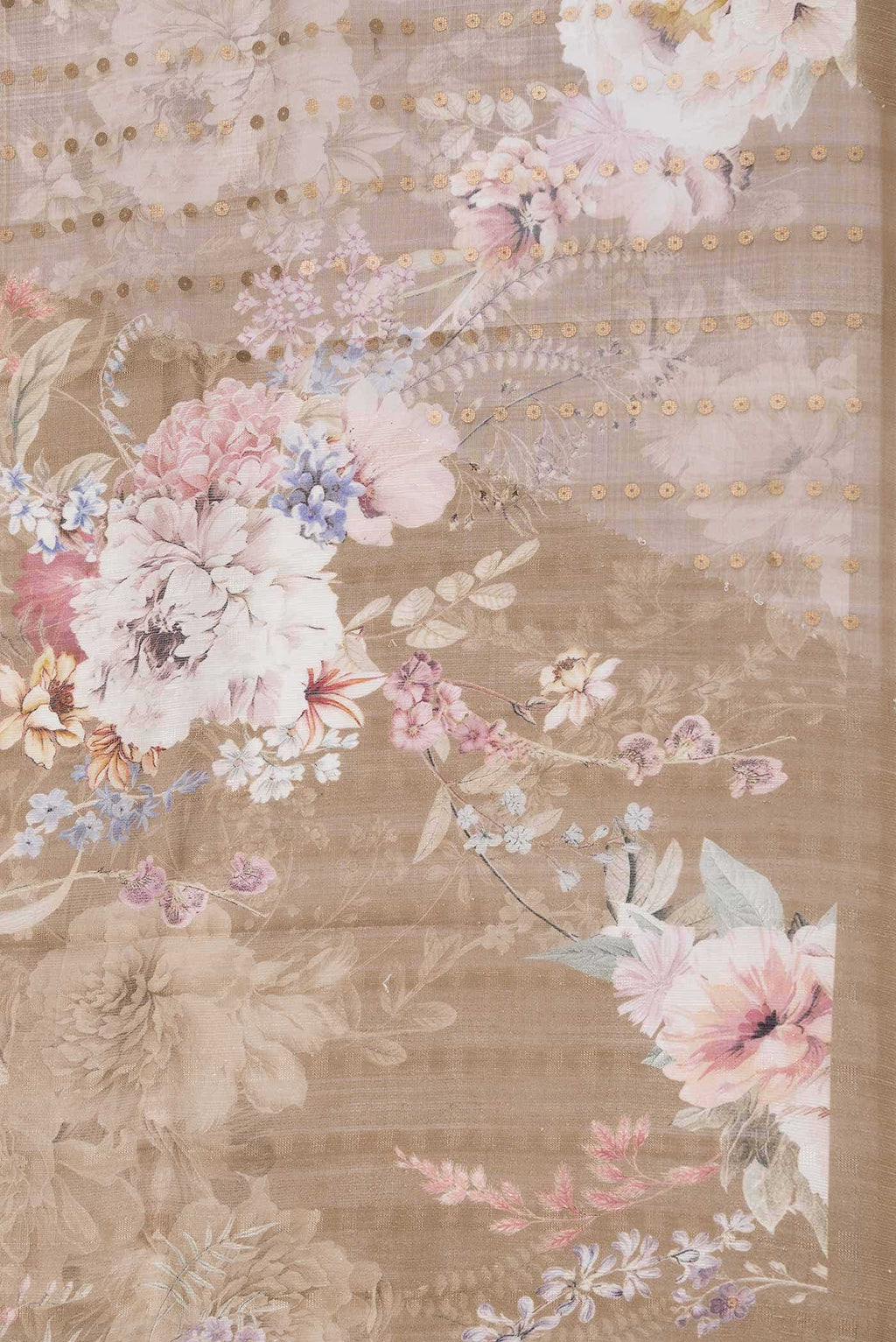 Beige Tussar Silk Saree