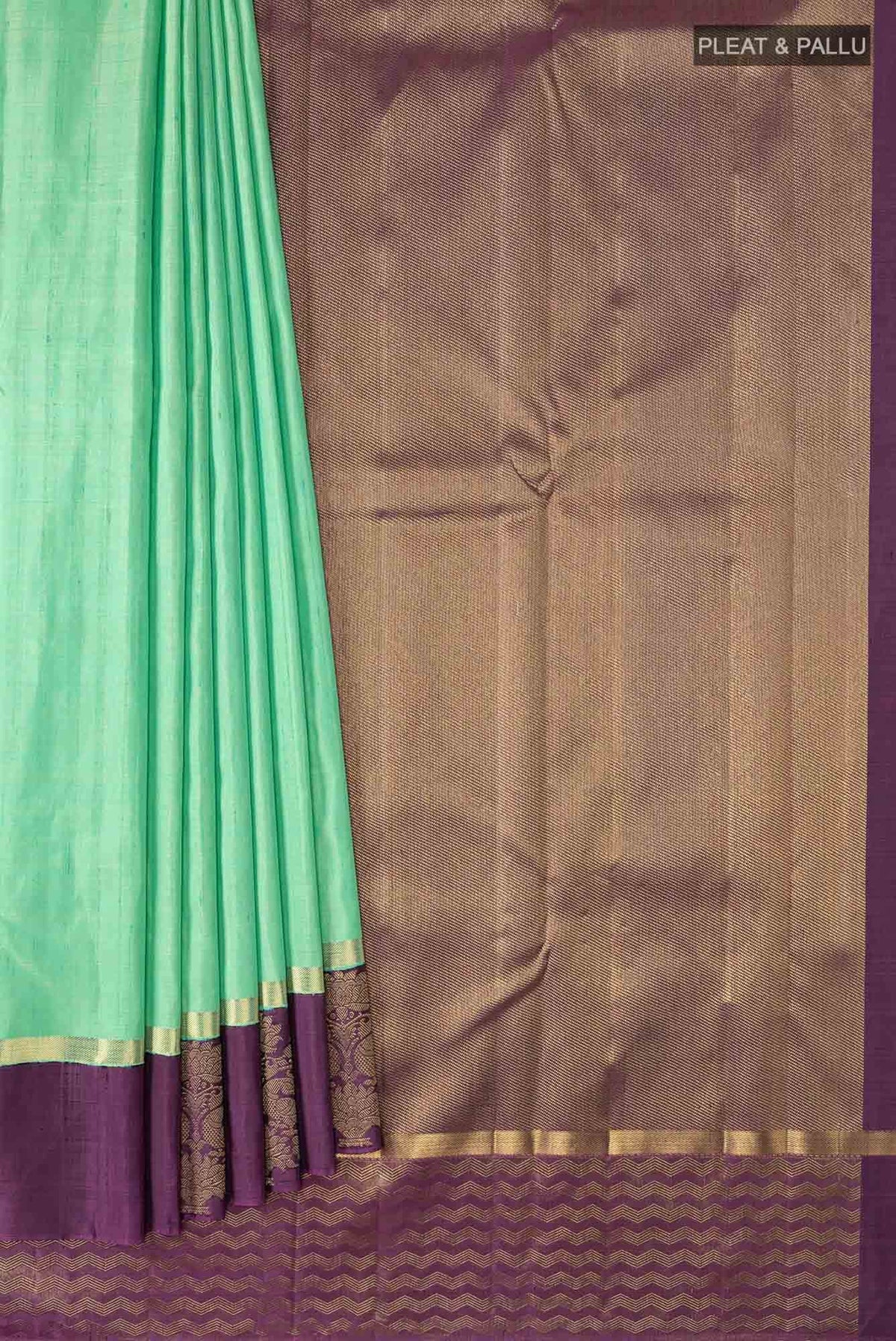 Pure Silk Pure Zari Sea Green Kanchipuram Saree