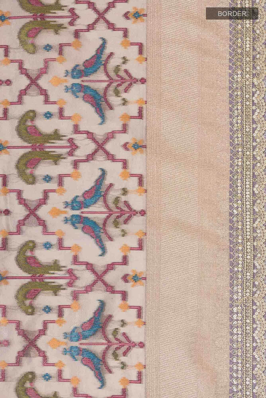 Grey Blended Tissue Silk Saree