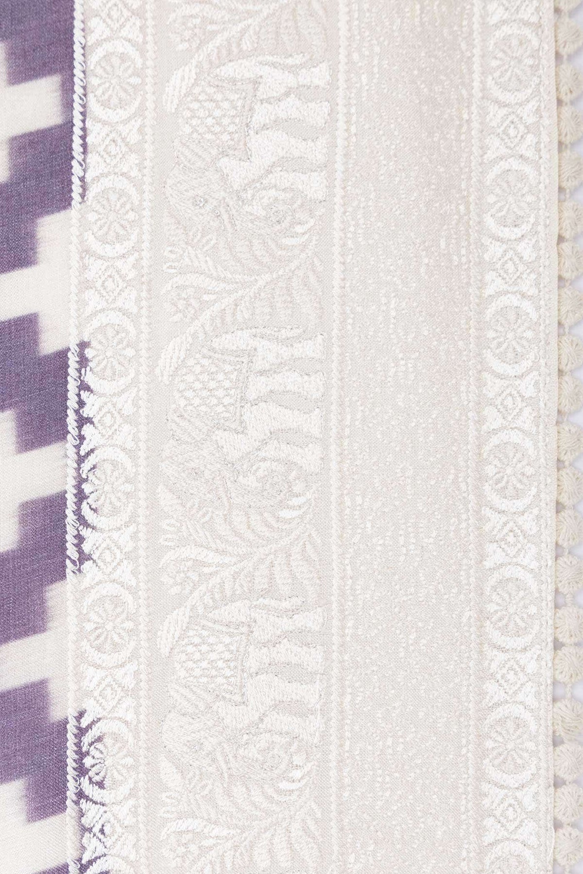 Lavender Tussar Silk Saree