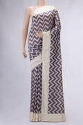 Lavender Tussar Silk Saree