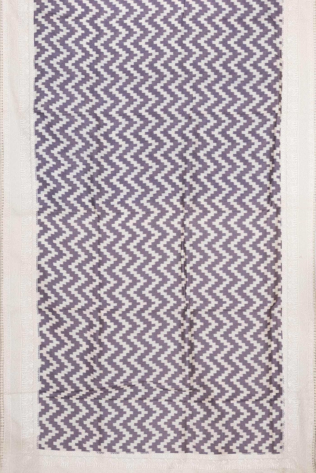 Lavender Tussar Silk Saree
