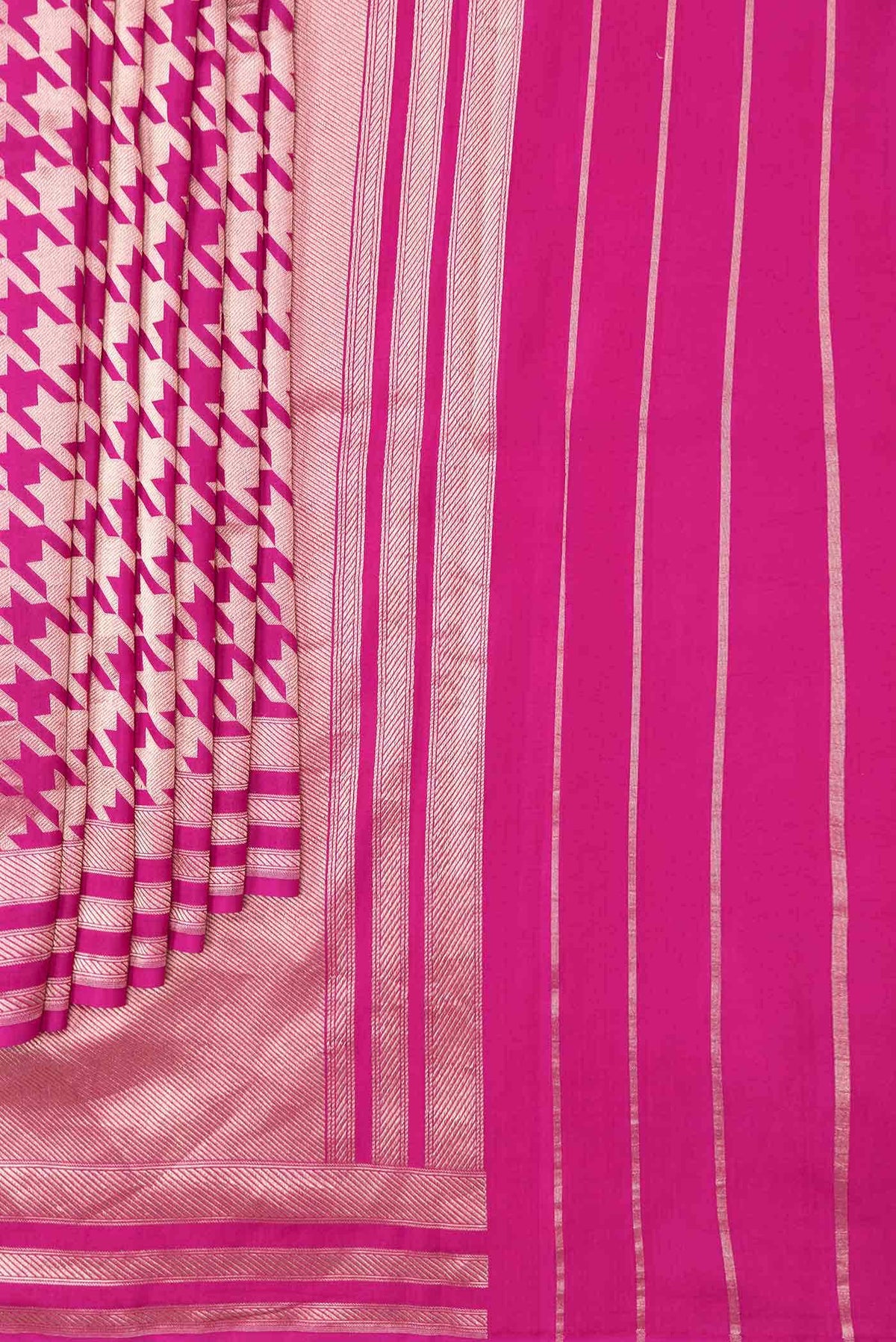 Pink Dual Tone Banarasi Silk Saree