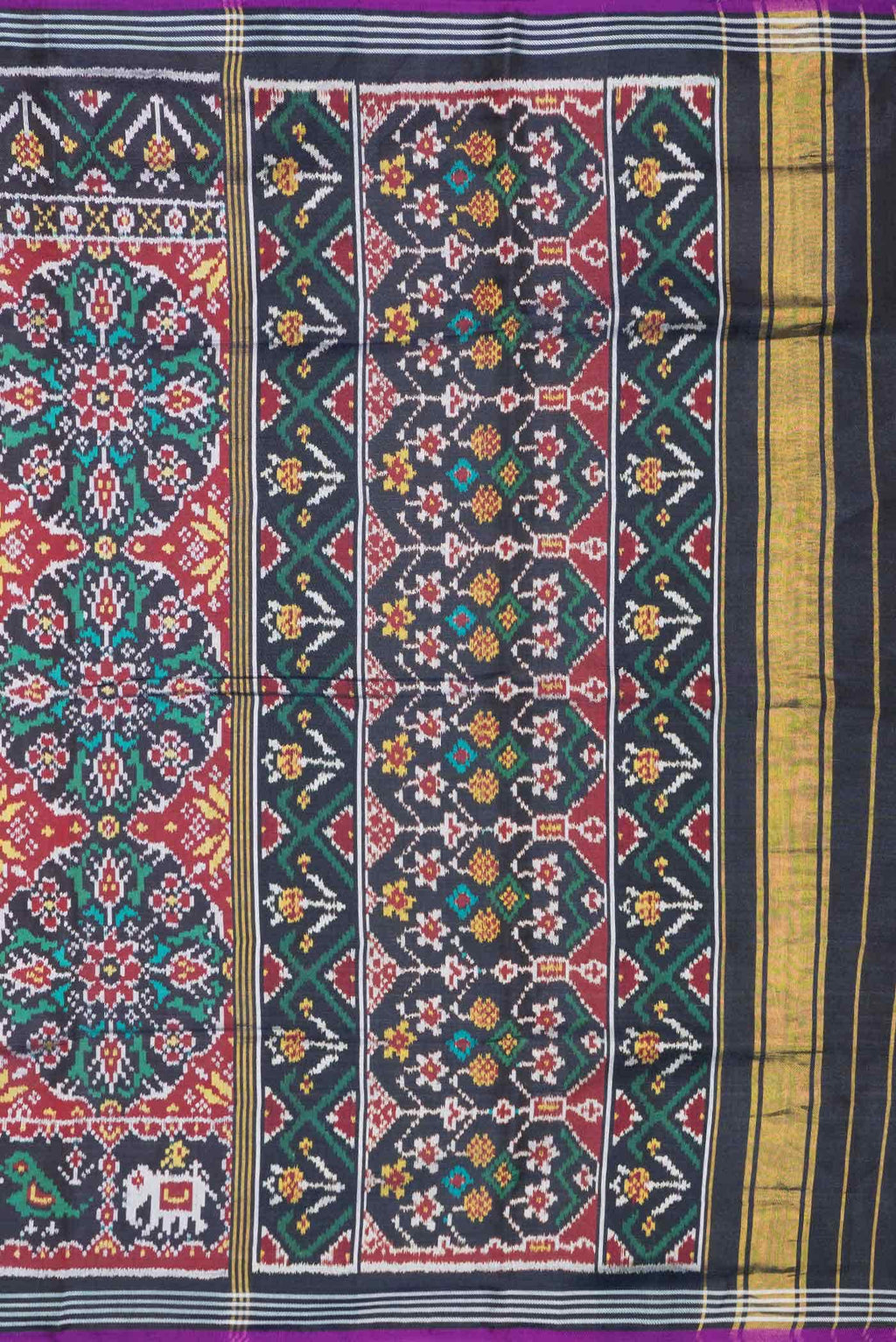 Black Double Ikat Saree