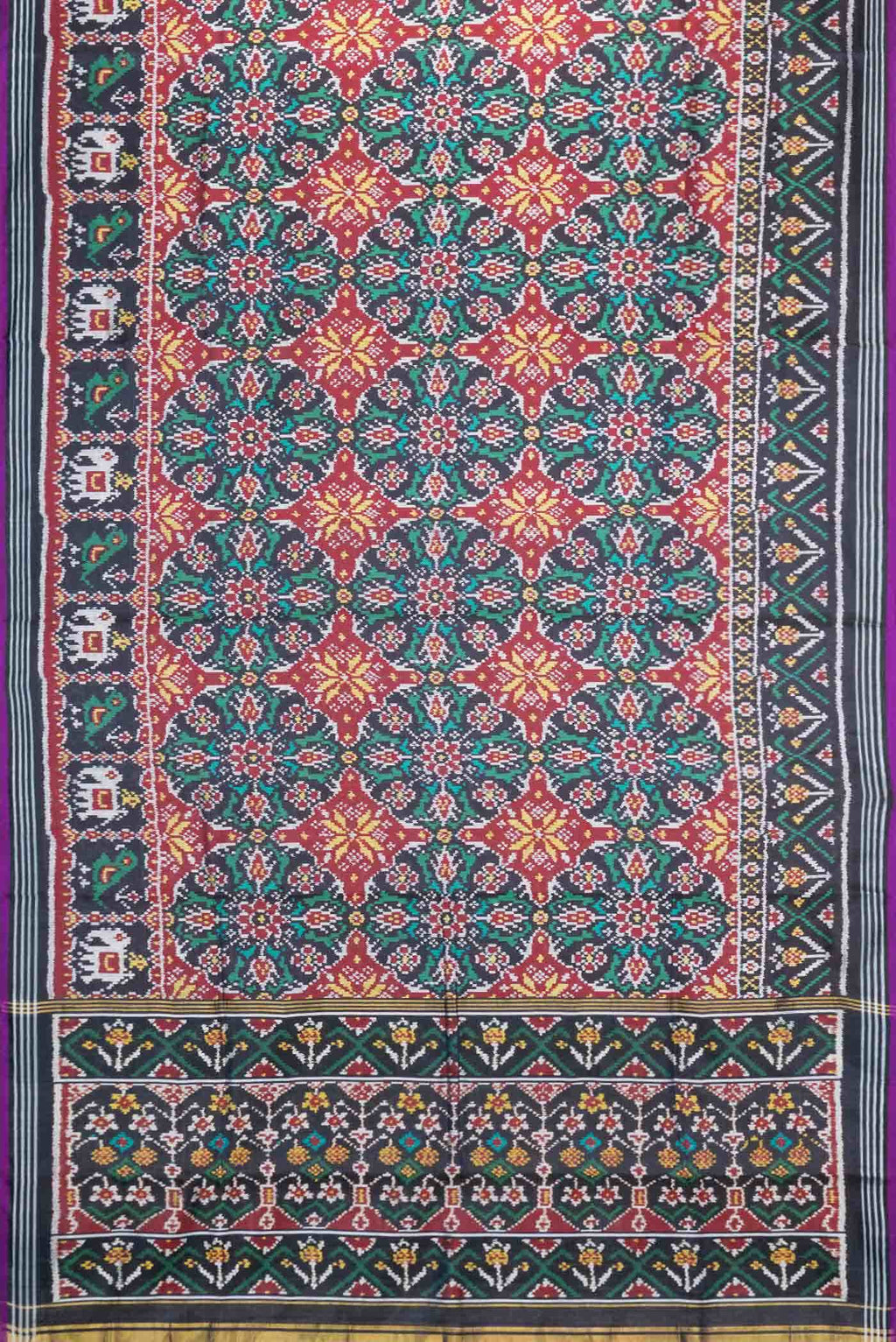 Black Double Ikat Saree