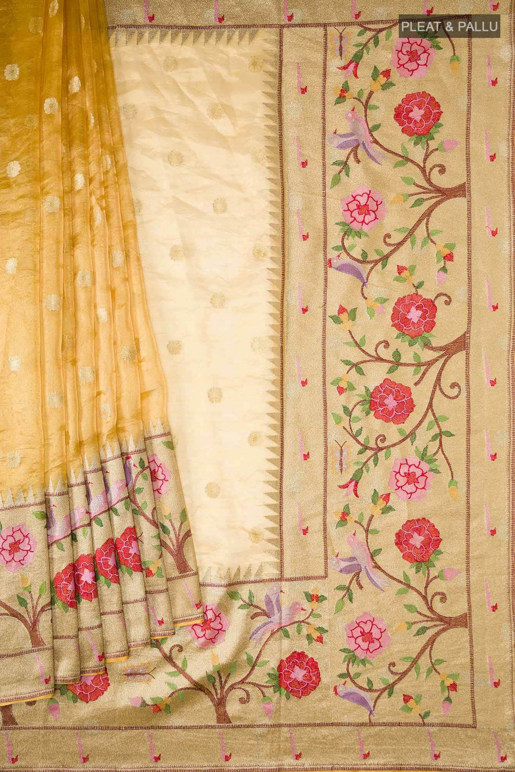 Yellow Tissue Silk Saree