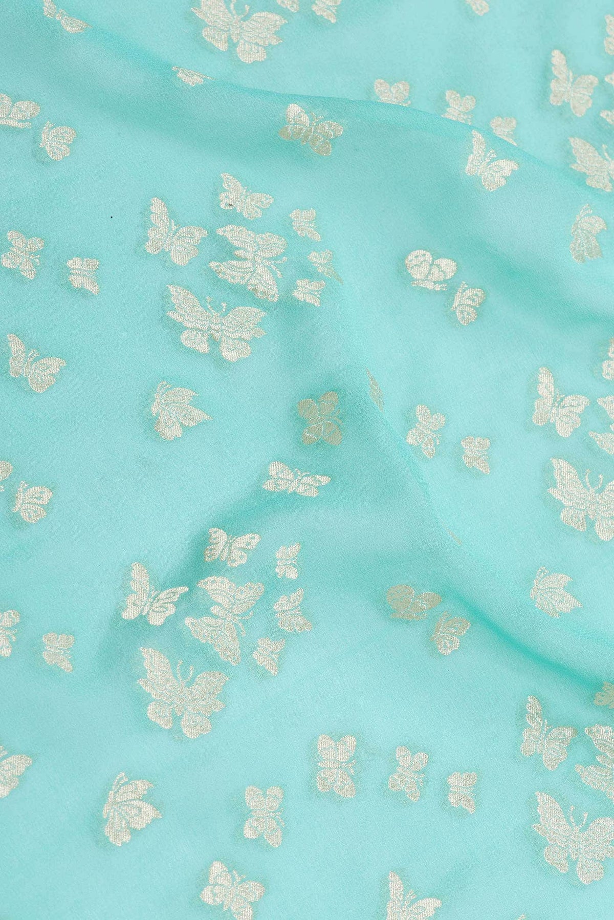 Sea Green Dual Tone Banarasi Georgette Saree