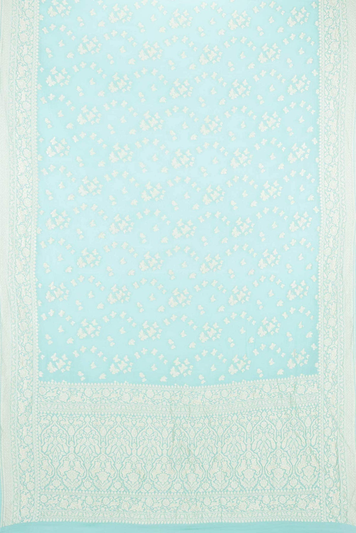 Sea Green Dual Tone Banarasi Georgette Saree