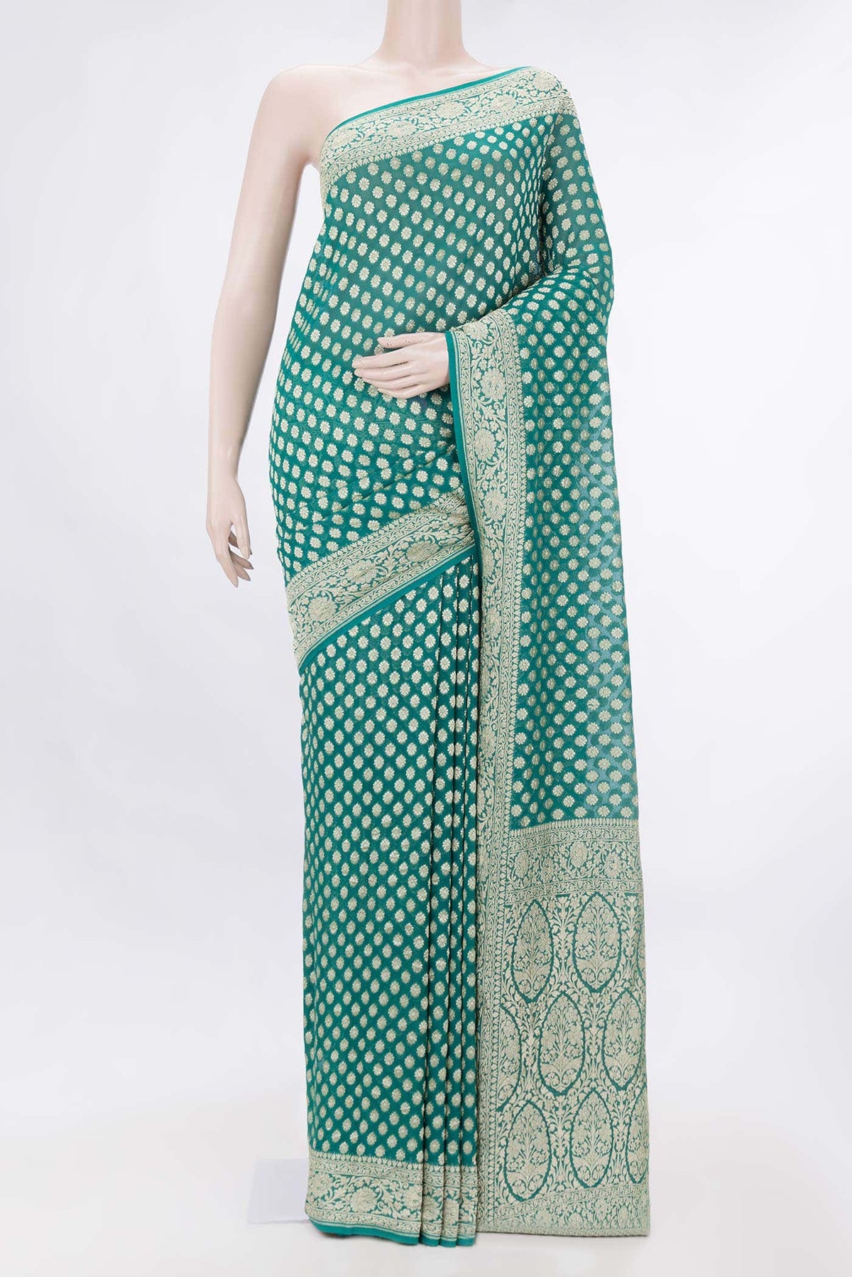 Blue Banarasi Georgette Saree