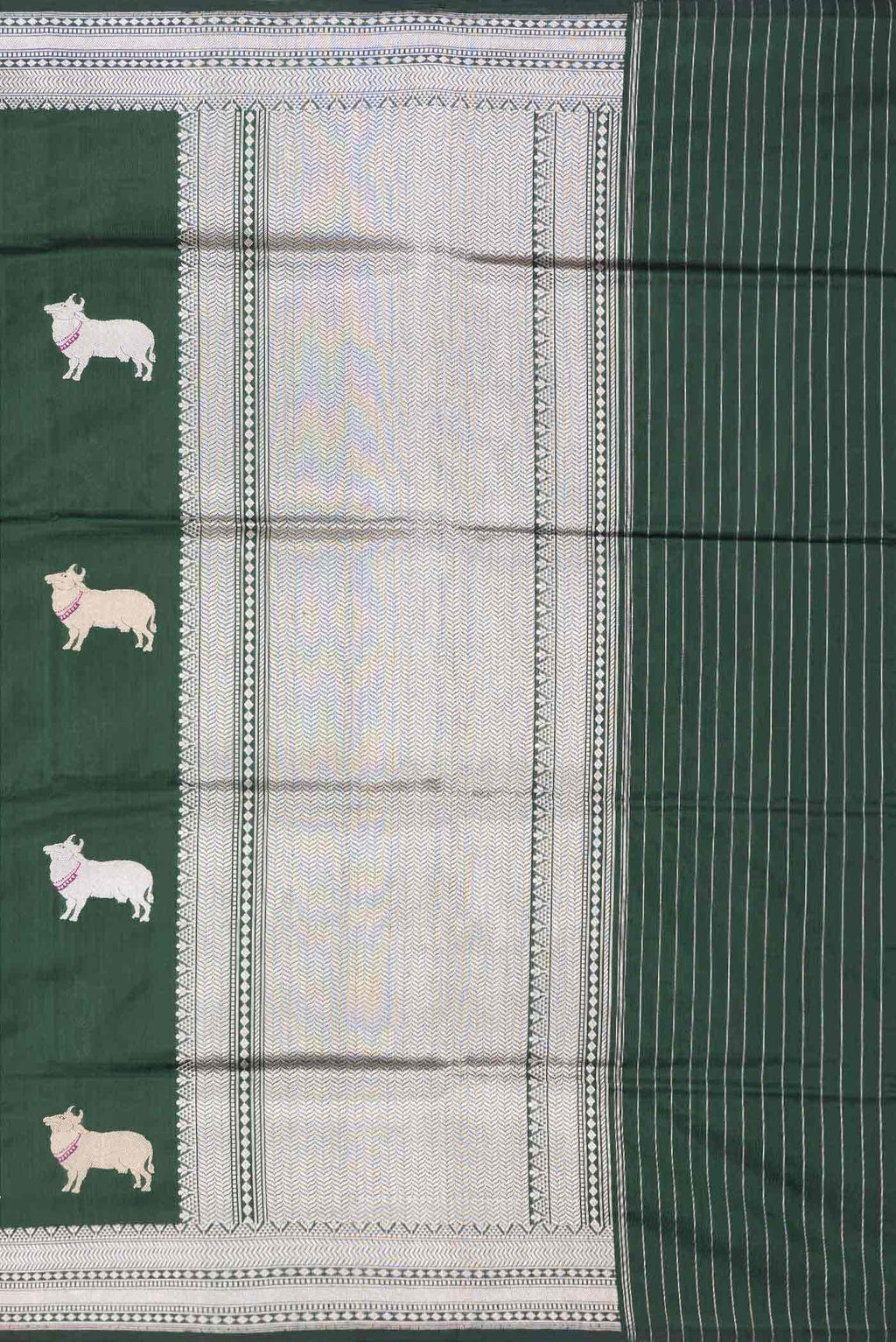 Bottle Green Banarasi Silk Saree