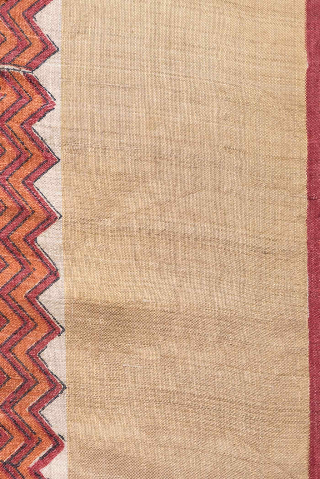 Orange Dual Tone Tussar Silk Saree