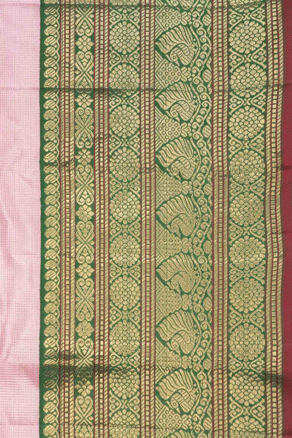 Pure Silk Pure Zari Pink Dual Tone Kanjivaram Saree