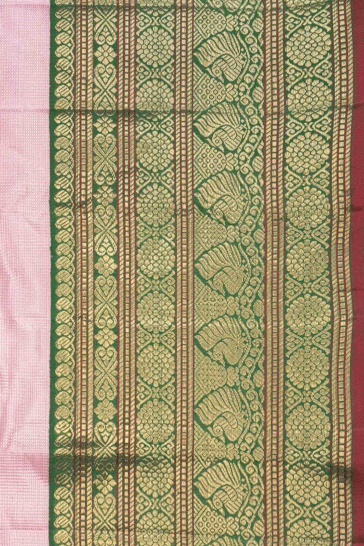 Pure Silk Pure Zari Pink Dual Tone Kanjivaram Saree