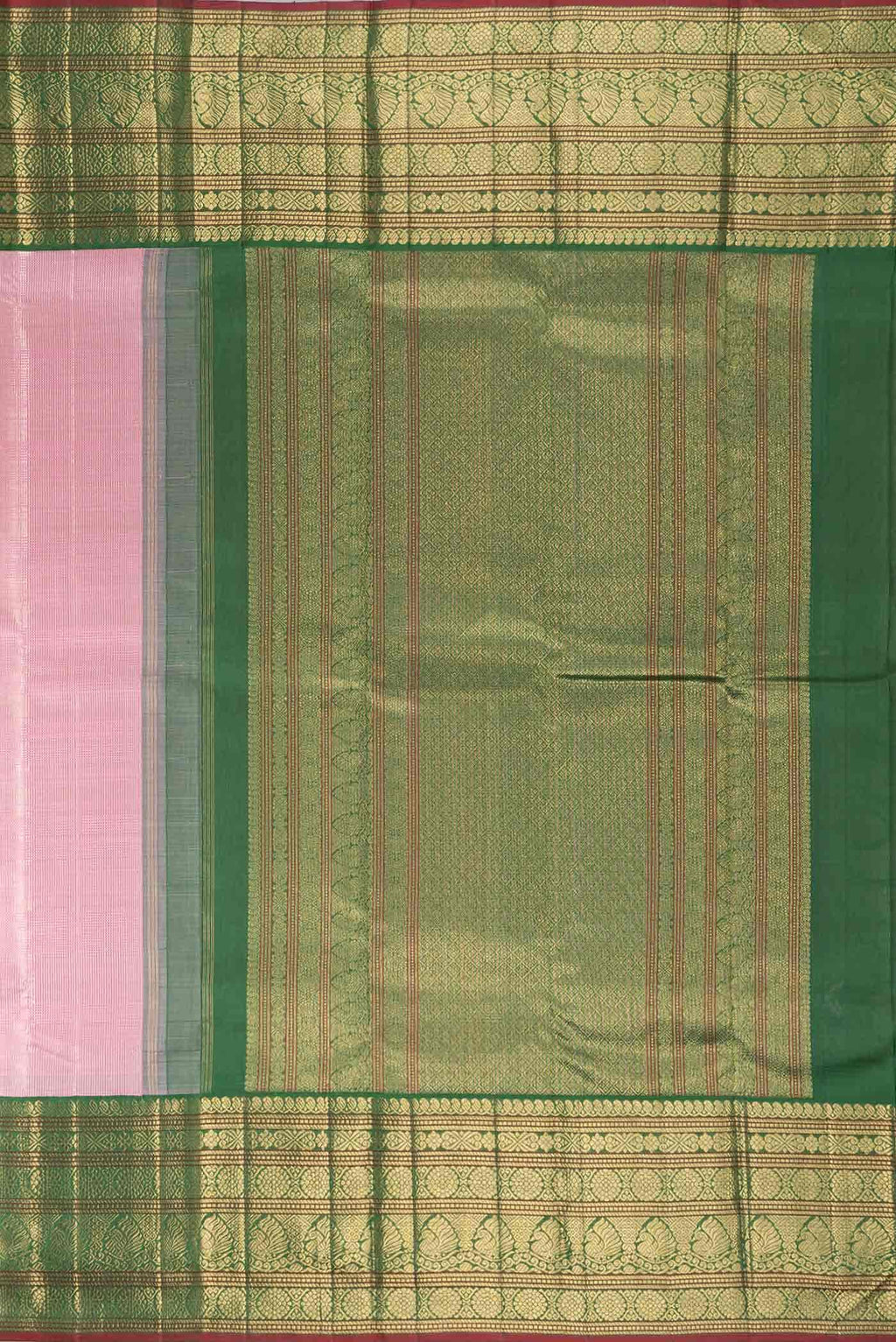 Pure Silk Pure Zari Pink Dual Tone Kanjivaram Saree